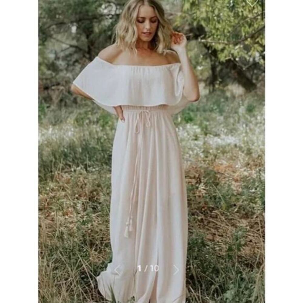 Baltic Born Victoria Off Shoulder Maxi Dress White Size XL